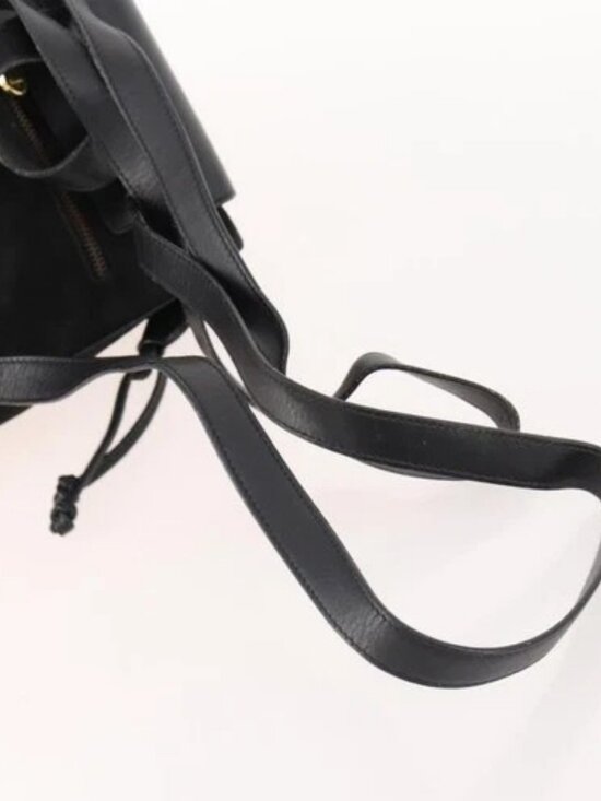 Salvatore Ferragamo Vara Ribbon Backpack Leather Black Gold Auth 172240 main image 11